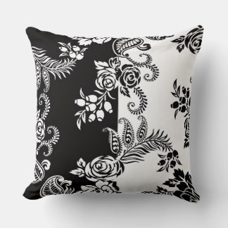 Oreiller jeté à motif floral monochrome moderne