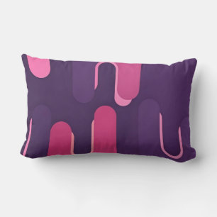 Oreiller jeté abstrait incurvé rose violet