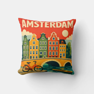 Oreiller jeté Amsterdam Maisons de canal