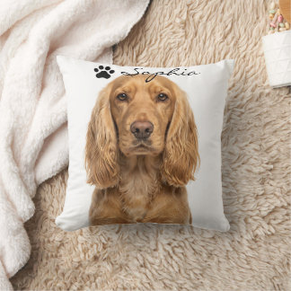 Oreiller jeté avec photo de chien Cocker Spaniel p
