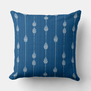 Oreiller jeté bleu boho