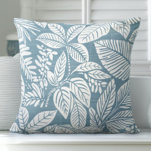Oreiller jeté bleu tropical délavé