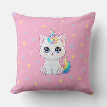 Oreiller jeté Caticorn Mignon Kawaii