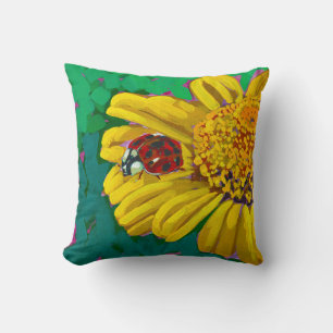 Oreiller jeté coccinelle