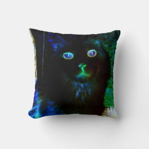 Oreiller jeté de chat qui brille dans le noir