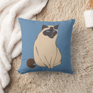 Oreiller jeté de chat siamois