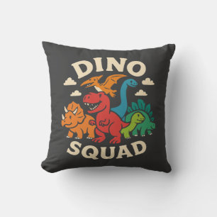 Oreiller jeté de dinosaures de dessin animé mignon
