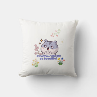 Oreiller jeté de hamster esthétique mignon
