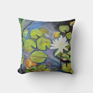 Oreiller jeté de nénuphar en fleurs