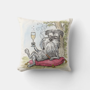 Oreiller jeté de Schnauzer gris spécial gâté