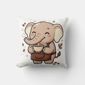 Oreiller jeté éléphant kawaii