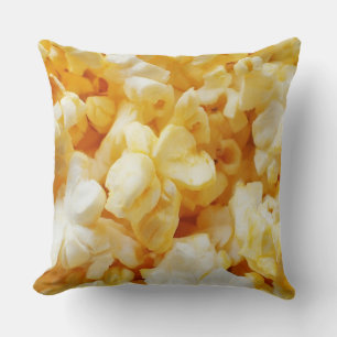 Oreiller jeté en coton pop-corn jaune