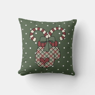 Oreiller jeté en forme de moufle de Noël
