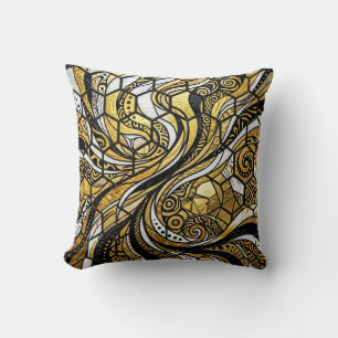 Oreiller jeté en nid d'abeille hexagonale or