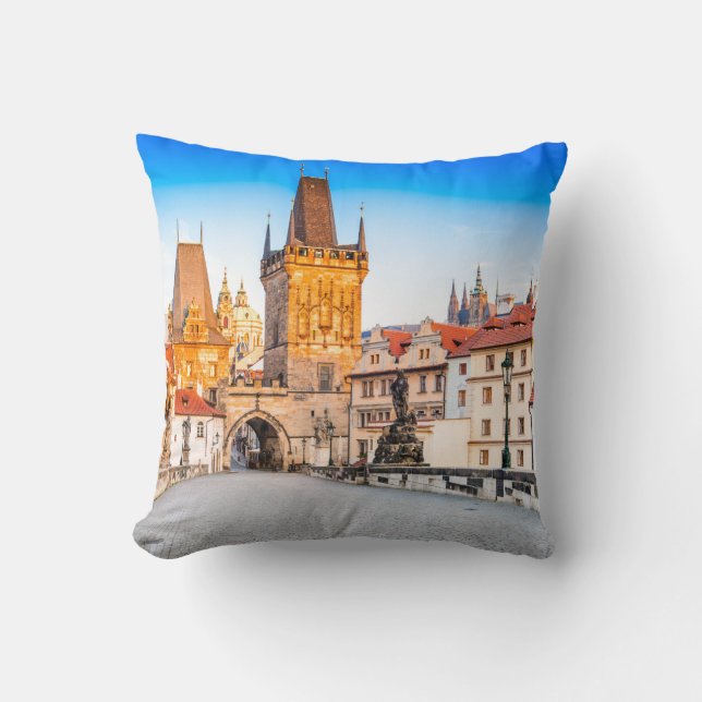 Oreiller jeté en polyester, Oreiller jeté Prague (Recto)