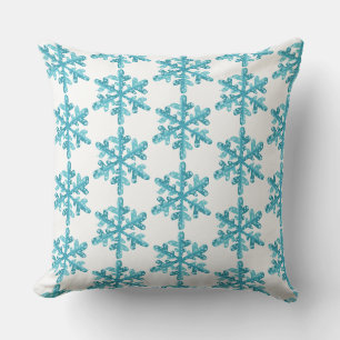 Oreiller jeté flocons de neige de fêtes