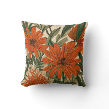Oreiller jeté floral botanique moderne | Tropical