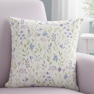 Oreiller jeté floral lavande