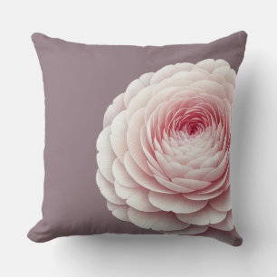 Oreiller jeté floral mauve fumé romantique