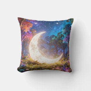 Oreiller jeté Forêt Fantastique Croissant de Lune