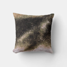 Oreiller jeté Galaxie Abstraite Paillettes Dorées