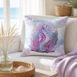 Oreiller jeté Licorne de mer violette Côtière