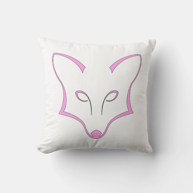 Oreiller jeté Logo Renard Rose (Recto)