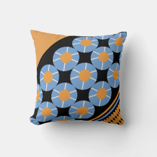 Oreiller jeté mélange de motif orange ethnique afr