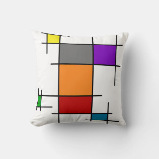Oreiller jeté moderne géométrique bloc de couleur