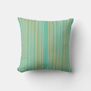 Oreiller jeté moderne vert jade rayé