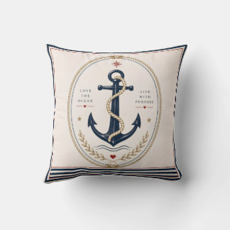 Oreiller jeté nautique Sailorcore Classique
