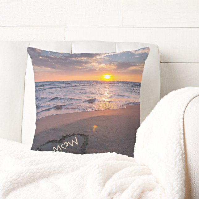 Oreiller jeté personnalisé Couple Coucher de solei (Créateur téléchargé)