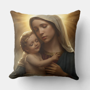 Oreiller jeté Vierge Marie et Enfant Jésus