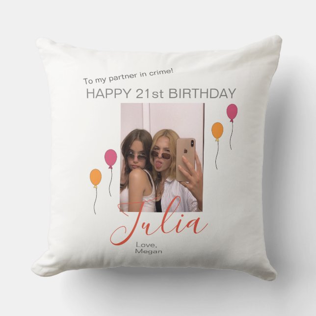 Oreiller Jeu d'Anniversaire Personnalisé pour votr (Recto)