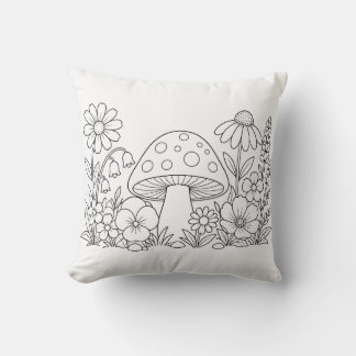 Oreiller Livre de Coloriage Champignon | Cottageco