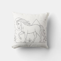 Oreiller livre de coloriage de cheval