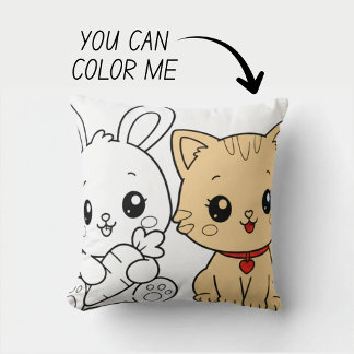 Oreiller Livre de Coloriage Kawaii Mignon