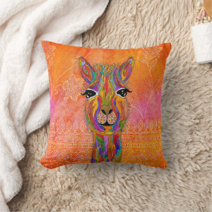 Oreiller Llama doux et coloré