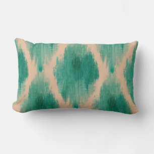 Oreiller Lombaire Ikat Moderne Sarcelle Bohème T