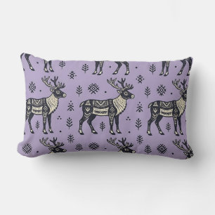 Oreiller Lombaire : Renne Ethnique Tribal Violet L