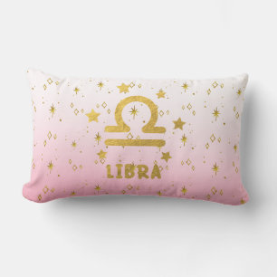 Oreiller Lombaire Rose et Or Libra Zodiaque