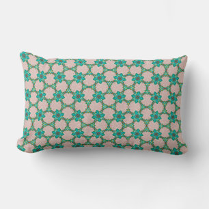 Oreiller long floral vintage vert
