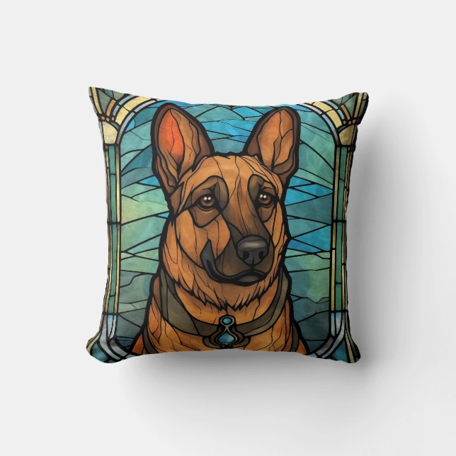 Oreiller Loyal Allemand Shepard En Verre (Recto)