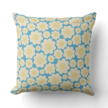 Oreiller Lumineux Bleu Avec Fleurs Simples