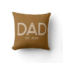 Oreiller marron personnalisé pour papa avec année