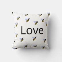 Oreiller minimaliste "Love & Bees" – Romantique 