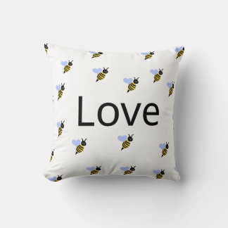 Oreiller minimaliste "Love & Bees" – Romantique 