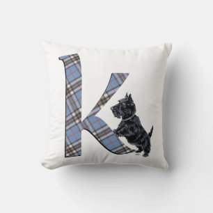 Oreiller monogramme K Terrier Écossais