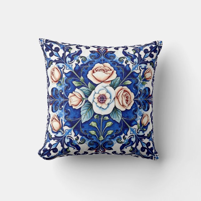 oreiller mosaïque rose royale (Recto)