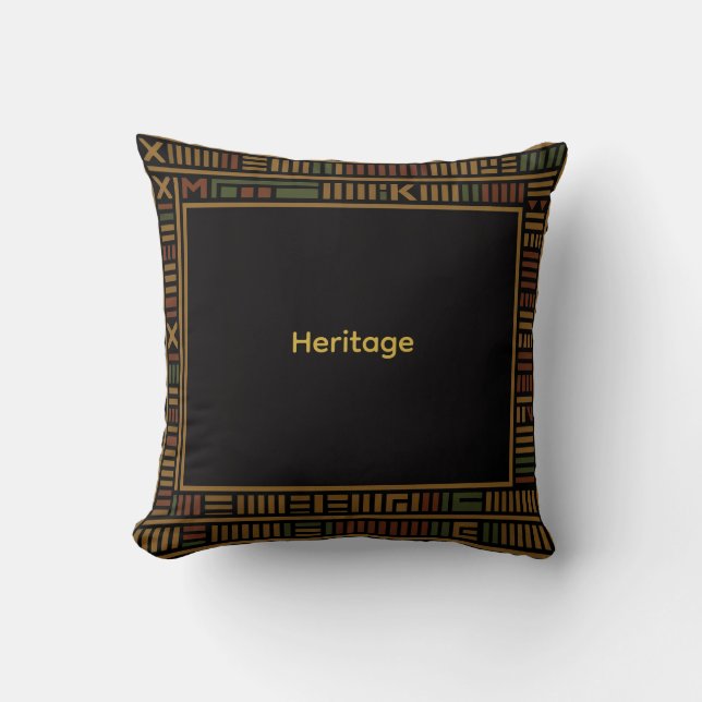 Oreiller Motif Gold Kente (Recto)